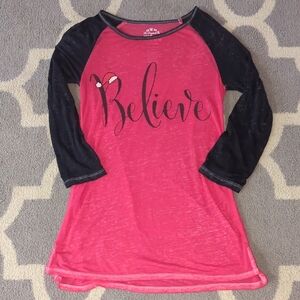 Red and Black 'Believe' Long Sleeve Shirt